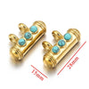 Stainless Steel Oil Dropping Tubular Bead Pendant Bohemian Style Diy Necklace Bracelet Pendant 18K Gold Vacuum Plated