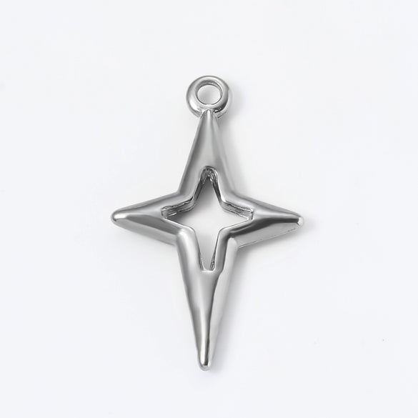 Stainless Steel Oil Pressure Pendant Bow Kt Cat Fourpointed Star 18K Gold Plated Necklace Hanging Ornaments