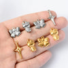 Stainless Steel Oil Pressure Pendant Bow Kt Cat Fourpointed Star 18K Gold Plated Necklace Hanging Ornaments