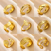 Stainless Steel Oil Pressure Ring Irregular With Crown Heart Shape Letters Numbers Text Electroplated Unisex