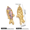 Stainless Steel Oildropping Sea Fish Jewelry Accessories Pendant For Necklace And Bracelet