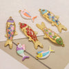 Stainless Steel Oildropping Sea Fish Jewelry Accessories Pendant For Necklace And Bracelet