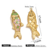 Stainless Steel Oildropping Sea Fish Jewelry Accessories Pendant For Necklace And Bracelet