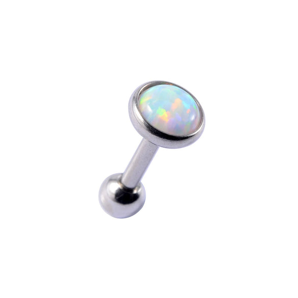 Stainless Steel Opal Earrings With Letters Numbers Text Pattern