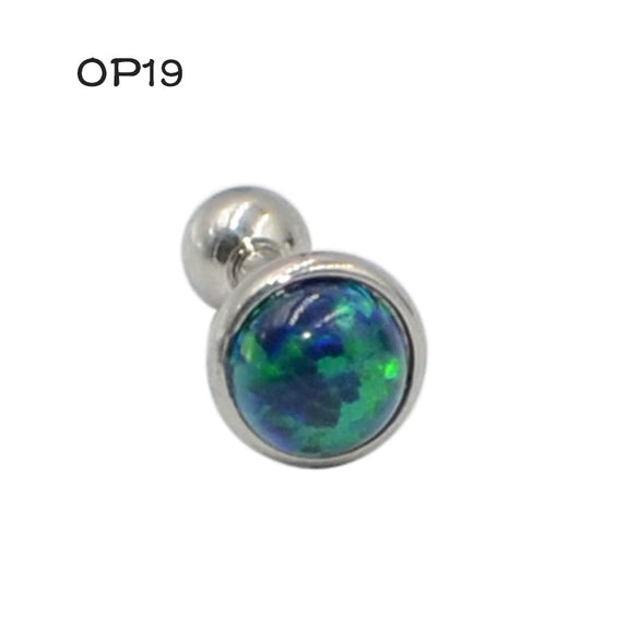 Stainless Steel Opal Earrings With Letters Numbers Text Pattern