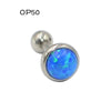 Stainless Steel Opal Earrings With Letters Numbers Text Pattern