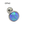 Stainless Steel Opal Earrings With Letters Numbers Text Pattern