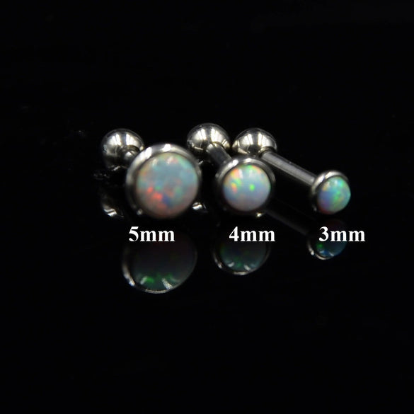 Stainless Steel Opal Earrings With Letters Numbers Text Pattern