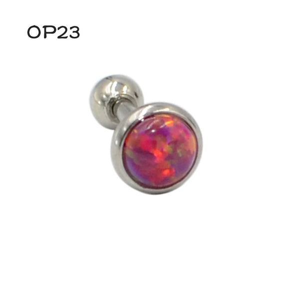 Stainless Steel Opal Earrings With Letters Numbers Text Pattern
