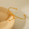 Stainless Steel Open Bow Bracelet With Electroplating For Women