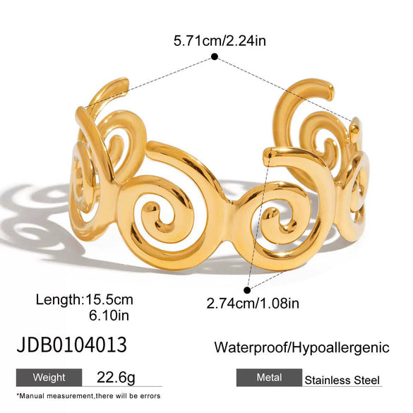 Stainless Steel Open Bracelet For Women Electroplated Jewelry