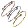 Stainless Steel Open Bracelet Metal Thread Ring Vacuum Furnace Plating Rose Gold Simple Geometric Style Jewelry