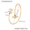 316L Stainless Steel Open Bracelet With Bee And Starfish Zircon Electroplated Fashion Ol Style