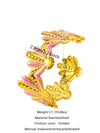 Stainless Steel Open Bracelet With Dripping Oil Geometric Design Temperament Style Non Fading Fashion Jewelry