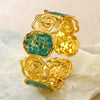 Stainless Steel Open Cuff Bracelet With Dripping Oil Detail Retro Irregular Minimalist Fashion Accessory