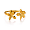 Stainless Steel Open Cuff Bracelet With Layered Flower Petal Design Electroplated Modern Minimalist Statement Jewelry