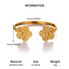 Stainless Steel Open Cuff Bracelet With Layered Flower Petal Design Electroplated Modern Minimalist Statement Jewelry