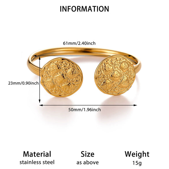 Stainless Steel Open Cuff Bracelet With Layered Flower Petal Design Electroplated Modern Minimalist Statement Jewelry