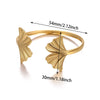 Stainless Steel Open Cuff Bracelet With Layered Flower Petal Design Electroplated Modern Minimalist Statement Jewelry