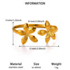 Stainless Steel Open Cuff Bracelet With Layered Flower Petal Design Electroplated Modern Minimalist Statement Jewelry