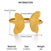 Stainless Steel Open Cuff Bracelet With Layered Flower Petal Design Electroplated Modern Minimalist Statement Jewelry