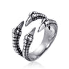 Stainless Steel Open Dragon Ring For Men Polished Geometric Lucky Statement Jewelry