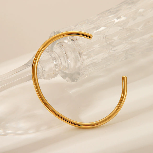 Stainless Steel Open Geometry Bracelet 18K Goldplated