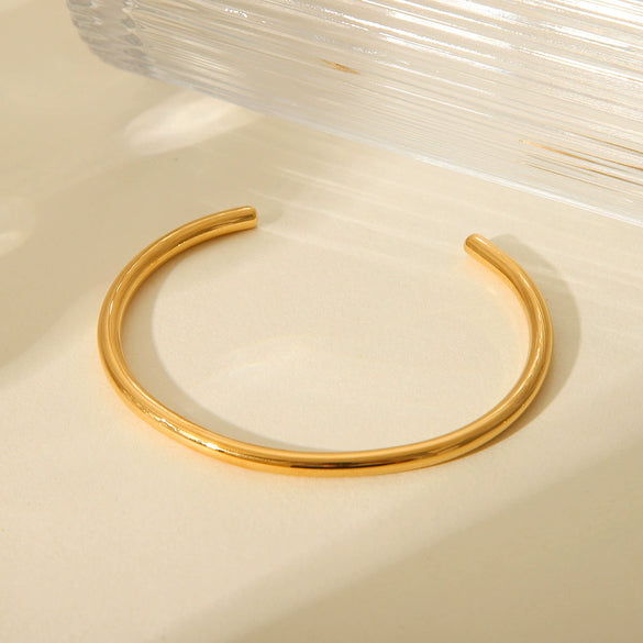 Stainless Steel Open Geometry Bracelet 18K Goldplated