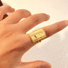 Stainless Steel Open Heart Shape Minimalist Ring With 18K Gold Plating