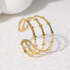 Stainless Steel Open Ring For Women Fresh Style Electroplating