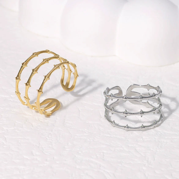 Stainless Steel Open Ring For Women Fresh Style Electroplating