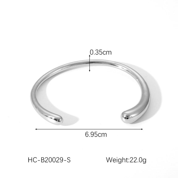 Stainless Steel Open Ring For Women Set With Diamonds Geometric Style