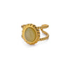 Stainless Steel Open Ring For Women With Natural Stone And 18K Gold Plated Electroplating Jewelry