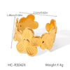 Stainless Steel Open Ring Geometric Design 18K Goldplated Hand Jewelry For Women