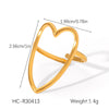 Stainless Steel Open Ring Geometric Design 18K Goldplated Hand Jewelry For Women