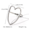 Stainless Steel Open Ring Geometric Design 18K Goldplated Hand Jewelry For Women