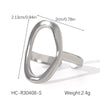 Stainless Steel Open Ring Geometric Design 18K Goldplated Hand Jewelry For Women