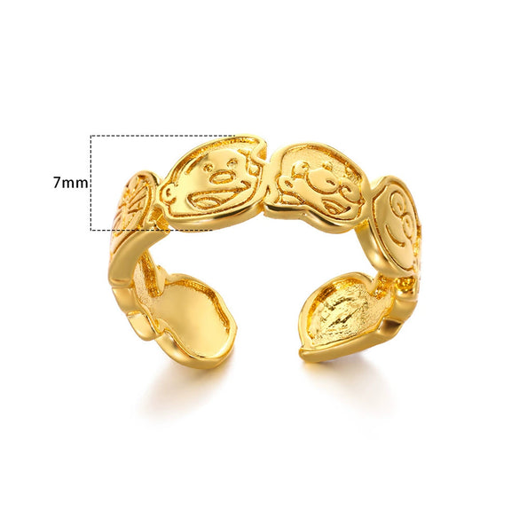 Stainless Steel Open Ring With Cross Bow Star Moon Design Electroplated Unisex Ladies Ring