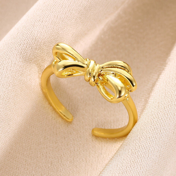 Stainless Steel Open Ring With Cross Bow Star Moon Design Electroplated Unisex Ladies Ring