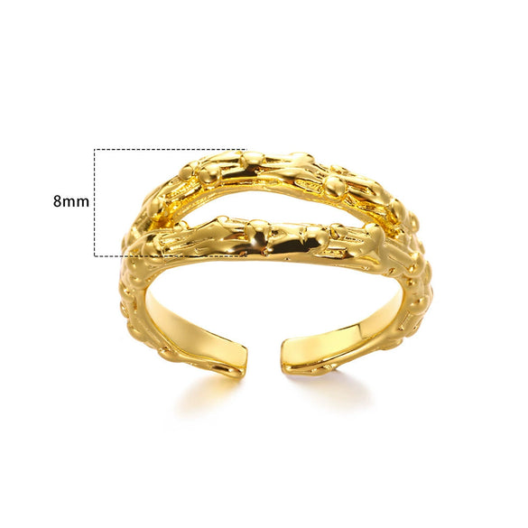 Stainless Steel Open Ring With Cross Bow Star Moon Design Electroplated Unisex Ladies Ring