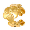 Stainless Steel Open Ring With Heart Shape Flower Leaf Letters Numbers Text Electroplated Unisex