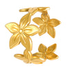 Stainless Steel Open Ring With Heart Shape Flower Leaf Letters Numbers Text Electroplated Unisex