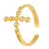 Stainless Steel Open Ring With Heart Shape Flower Leaf Letters Numbers Text Electroplated Unisex