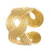 Stainless Steel Open Ring With Heart Shape Flower Leaf Letters Numbers Text Electroplated Unisex