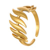 Stainless Steel Open Ring With Heart Shape Flower Leaf Letters Numbers Text Electroplated Unisex