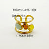 Stainless Steel Open Ring With Star Bead And Geometric Design Electroplated Ins Vintage Style