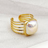 Stainless Steel Open Ring With Star Bead And Geometric Design Electroplated Ins Vintage Style