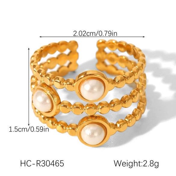 Stainless Steel Open Ring Women's Hand Jewelry Geometric Style Electroplated