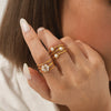 Stainless Steel Open Ring Women's Hand Jewelry Geometric Style Electroplated