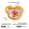 Stainless Steel Open Rings Geometric Pattern Electroplated Summer New Flower Series Women's Hand Accessories